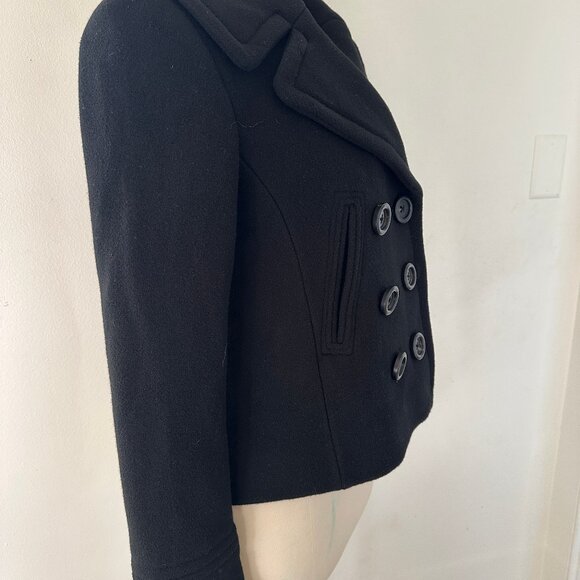 J.Crew Coat Size 6 Black Cropped Wool Peacoat- Great condition - Picture 2 of 8